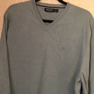 Nautica V-Neck Sweater (Light Blue)